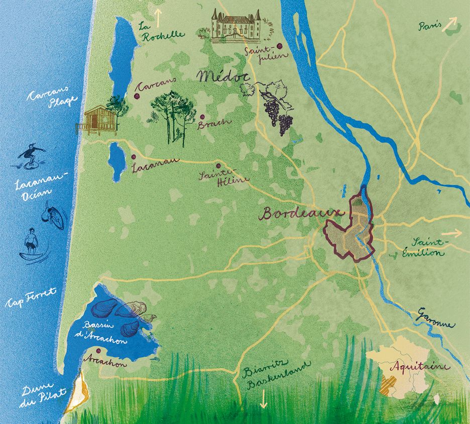 Karte des Aquitaine